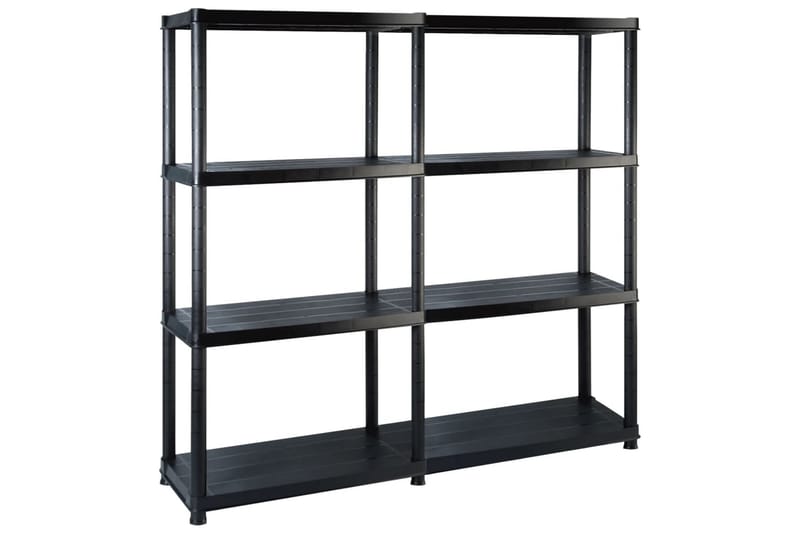 Förvaringshylla 4 hyllor svart 122x30,5x130 cm plast - Svart - Förvaring - Hyllor - Hatthylla