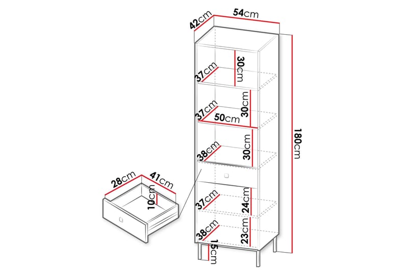 Hermann Bokhylla 54 cm - Vit - Förvaring - Hyllor - Bokhylla