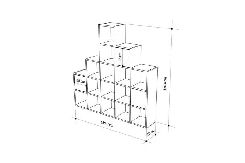 Hideo Bokhylla 150,8 cm - Brun/Ek - Förvaring - Hyllor - Bokhylla