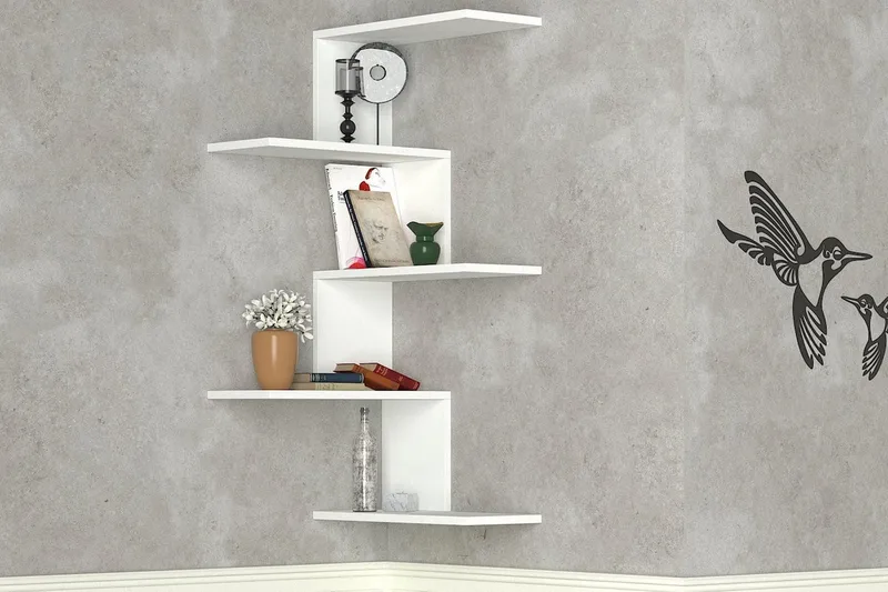 Canitor Vägghylla - Vit - Förvaring - Hyllor - Hörnhylla