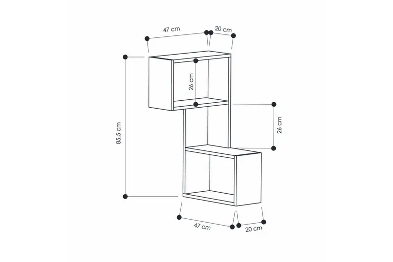 Homitis Bokhylla - Vit - Förvaring - Hyllor - Hörnhylla