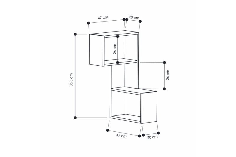 Homitis Bokhylla - Vit - Förvaring - Hyllor - Hörnhylla