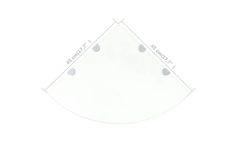 Hörnhylla glas med förkromade hyllkonsoler genomskinlig 45x4 - Transparent - Förvaring - Hyllor - Hörnhylla