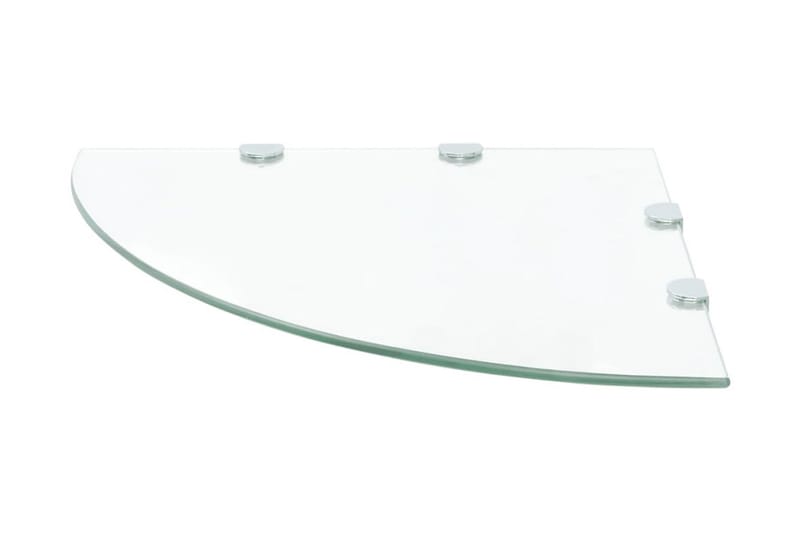 Hörnhylla glas med förkromade hyllkonsoler genomskinlig 45x4 - Transparent - Förvaring - Hyllor - Hörnhylla