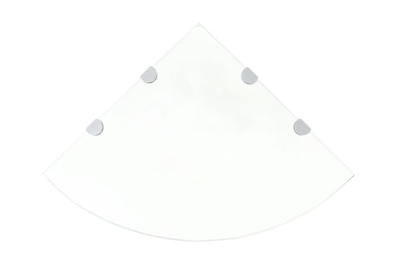 Hörnhylla glas med förkromade hyllkonsoler genomskinlig 45x4 - Transparent - Förvaring - Hyllor - Hörnhylla