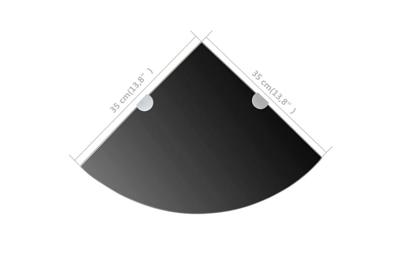 Hörnhylla glas med förkromade hyllkonsoler svart 35x35 cm - Svart - Förvaring - Hyllor - Hörnhylla