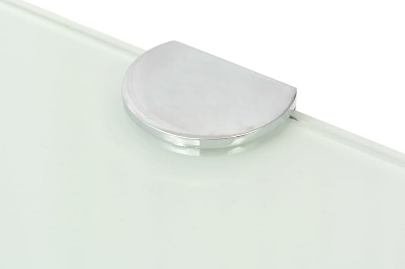 Hörnhylla glas med förkromade hyllkonsoler vit 25x25 cm - Vit - Förvaring - Hyllor - Hörnhylla