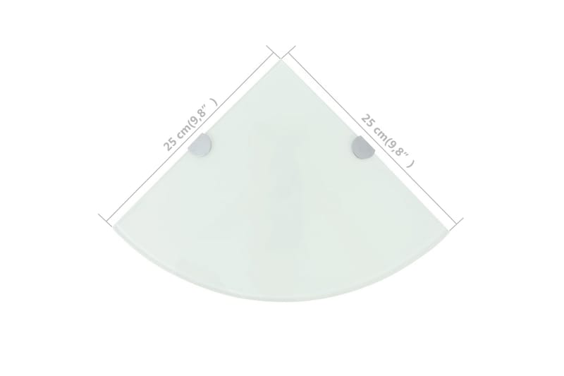 Hörnhylla glas med förkromade hyllkonsoler vit 25x25 cm - Vit - Förvaring - Hyllor - Hörnhylla