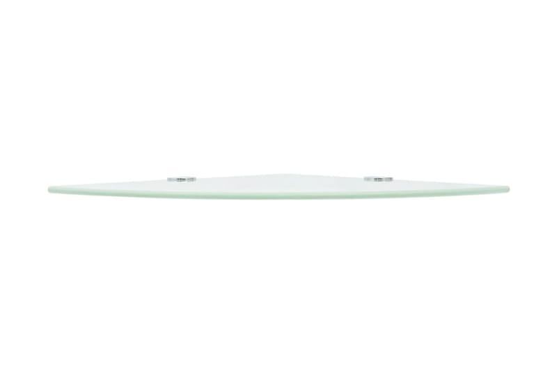 Hörnhylla glas med förkromade hyllkonsoler vit 25x25 cm - Vit - Förvaring - Hyllor - Hörnhylla