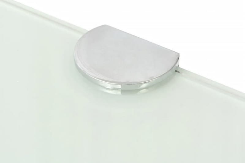 Hörnhylla glas med förkromade hyllkonsoler vit 35x35 cm - Vit - Förvaring - Hyllor - Hörnhylla