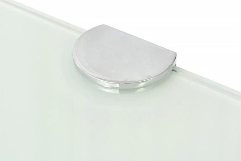 Hörnhylla glas med förkromade hyllkonsoler vit 35x35 cm - Vit - Hörnhylla