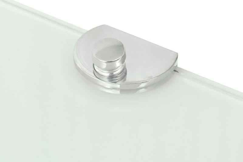 Hörnhylla glas med förkromade hyllkonsoler vit 35x35 cm - Vit - Förvaring - Hyllor - Hörnhylla