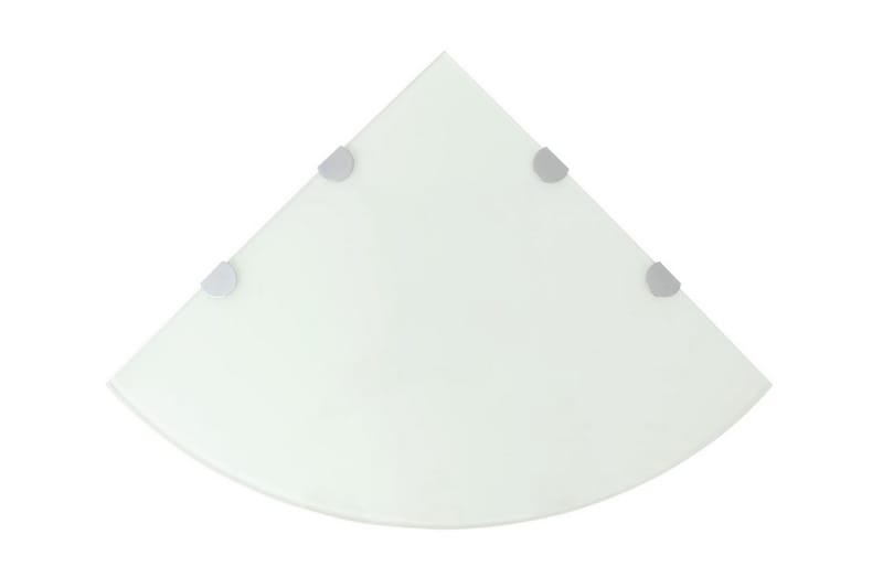 Hörnhylla glas med förkromade hyllkonsoler vit 45x45 cm - Vit - Förvaring - Hyllor - Hörnhylla