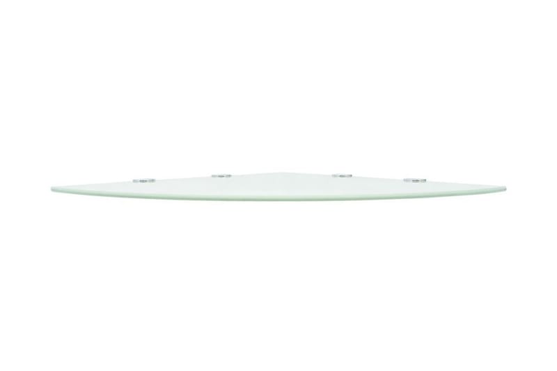 Hörnhylla glas med förkromade hyllkonsoler vit 45x45 cm - Vit - Förvaring - Hyllor - Hörnhylla