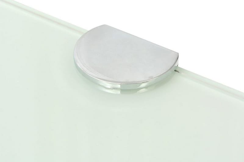 Hörnhylla glas med förkromade hyllkonsoler vit 45x45 cm - Vit - Förvaring - Hyllor - Hörnhylla