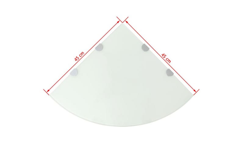 Hörnhylla glas med förkromade hyllkonsoler vit 45x45 cm - Vit - Förvaring - Hyllor - Hörnhylla