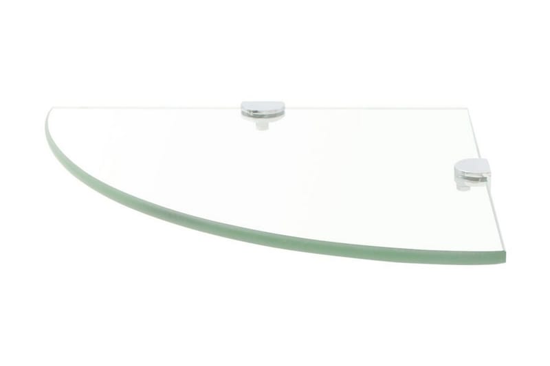 Hörnhylla med förkromade hyllkonsoler glas genomskinlig 25x2 - Transparent - Förvaring - Hyllor - Hörnhylla