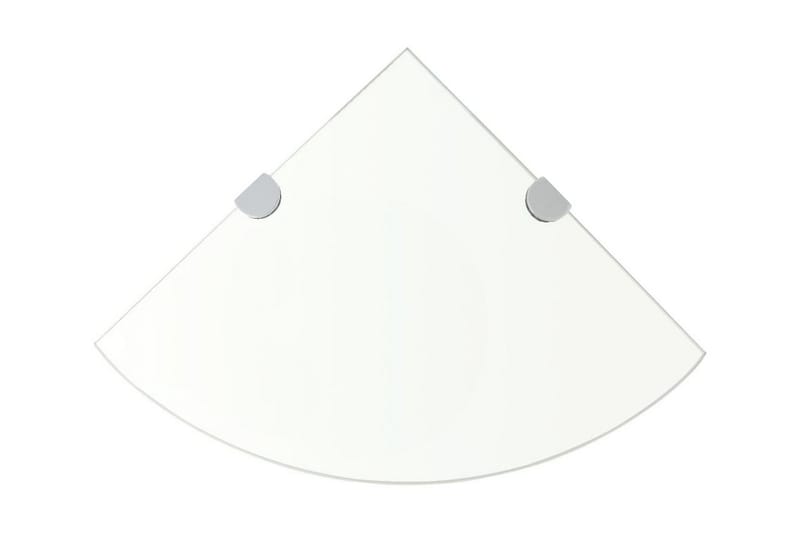 Hörnhylla med förkromade hyllkonsoler glas genomskinlig 25x2 - Transparent - Förvaring - Hyllor - Hörnhylla