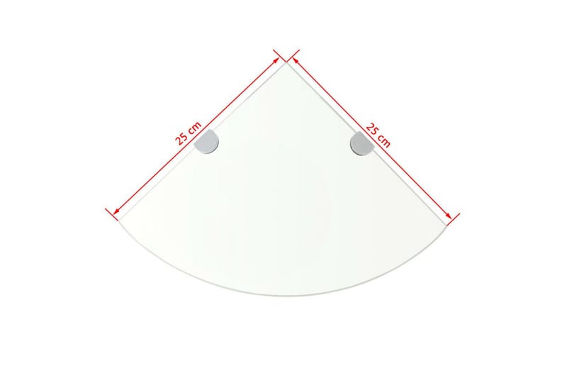 Hörnhylla med förkromade hyllkonsoler glas genomskinlig 25x2 - Transparent - Förvaring - Hyllor - Hörnhylla