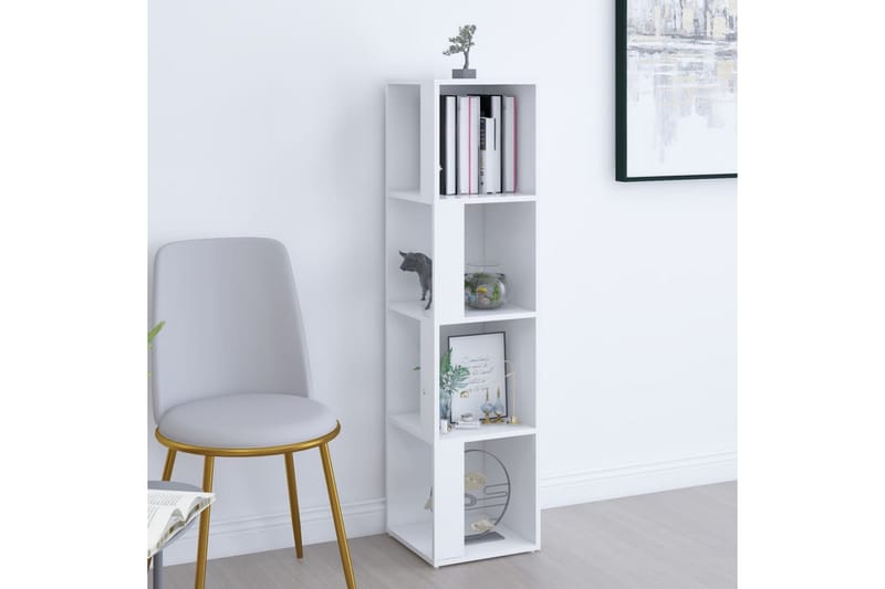 Hörnhylla vit 33x33x132 cm spånskiva - Vit - Förvaring - Hyllor - Hörnhylla