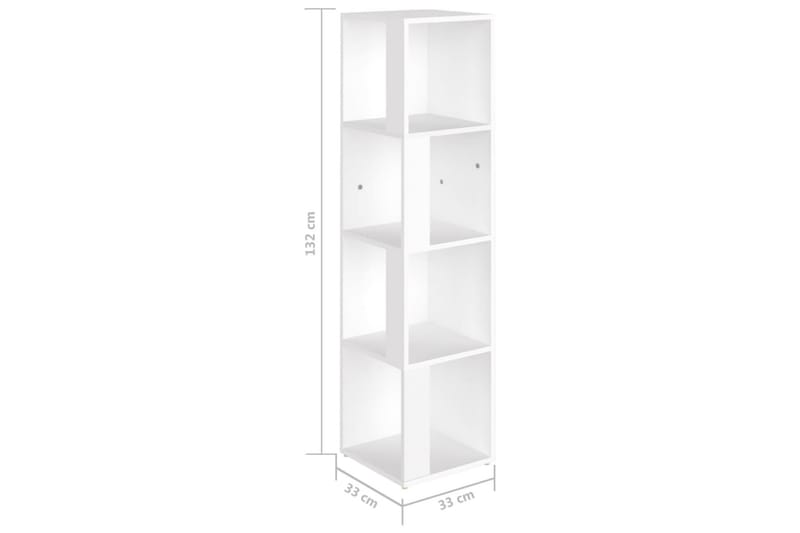 Hörnhylla vit 33x33x132 cm spånskiva - Vit - Förvaring - Hyllor - Hörnhylla