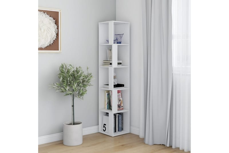 Hörnhylla vit 33x33x164,5 cm spånskiva - Vit - Förvaring - Hyllor - Hörnhylla