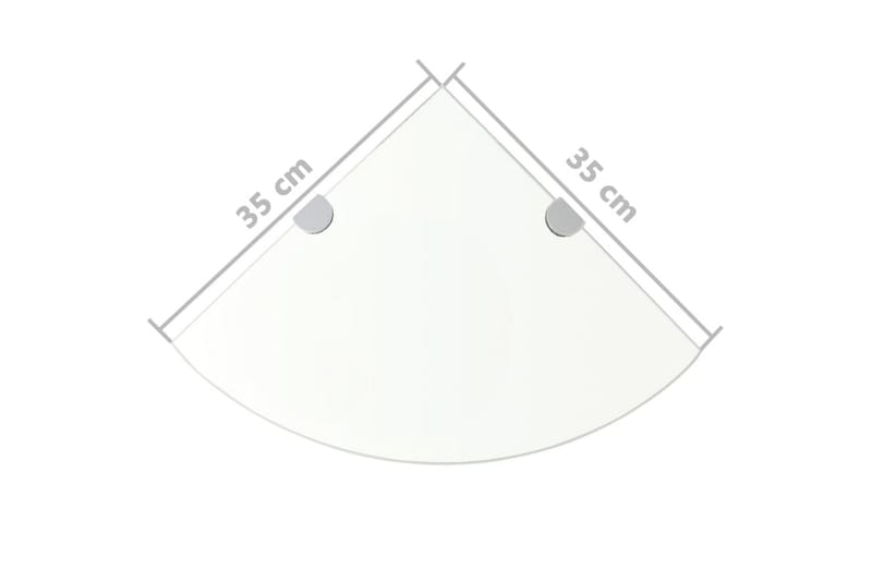Hörnhyllor 2 st kromade hyllkonsoler glas genomskinlig 35x35 - Transparent - Förvaring - Hyllor - Hörnhylla