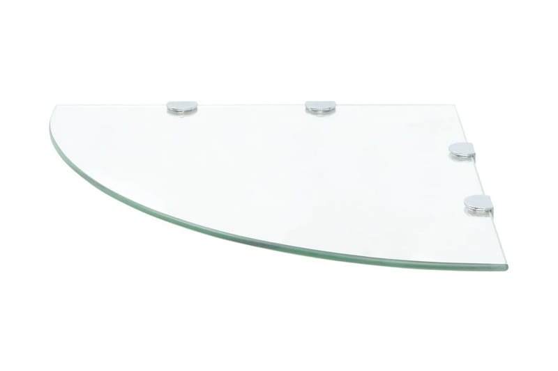 Hörnhyllor 2 st kromade hyllkonsoler glas genomskinlig 45x45 - Transparent - Förvaring - Hyllor - Hörnhylla