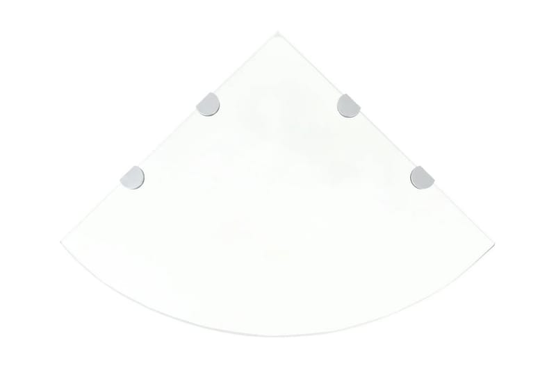 Hörnhyllor 2 st kromade hyllkonsoler glas genomskinlig 45x45 - Transparent - Förvaring - Hyllor - Hörnhylla