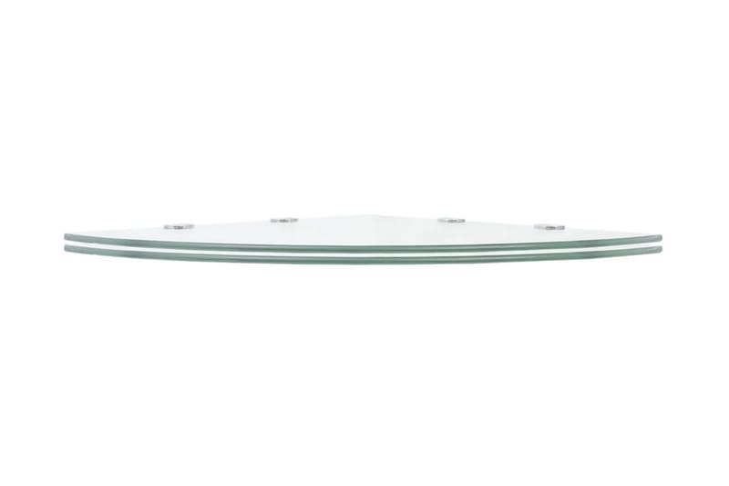 Hörnhyllor 2 st kromade hyllkonsoler glas genomskinlig 45x45 - Transparent - Förvaring - Hyllor - Hörnhylla