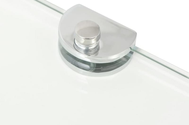 Hörnhyllor 2 st kromade hyllkonsoler glas genomskinlig 45x45 - Transparent - Förvaring - Hyllor - Hörnhylla