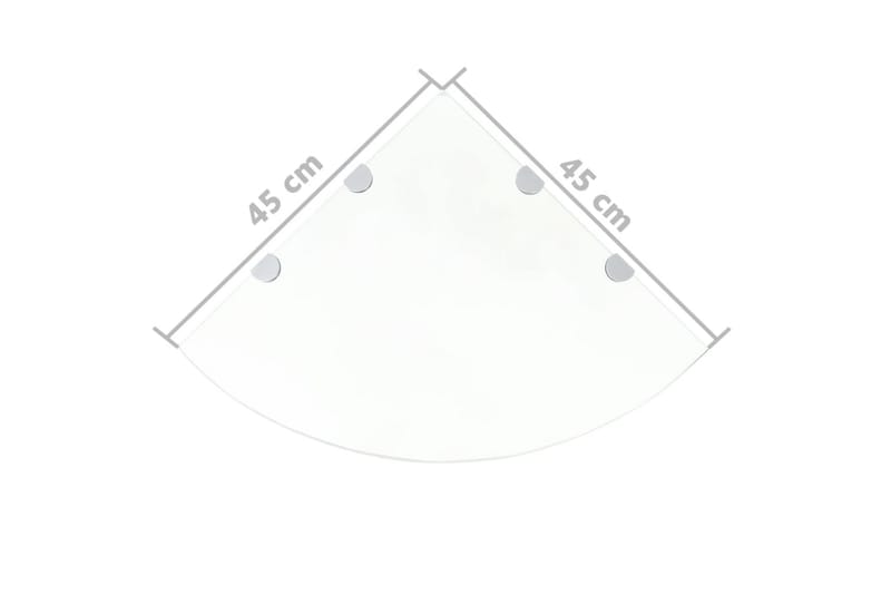 Hörnhyllor 2 st kromade hyllkonsoler glas genomskinlig 45x45 - Transparent - Förvaring - Hyllor - Hörnhylla