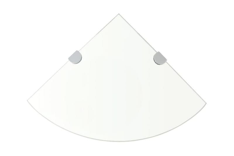 Hörnhyllor 2 st kromade hyllkonsoler glas genomskinligt 25x2 - Transparent - Förvaring - Hyllor - Hörnhylla