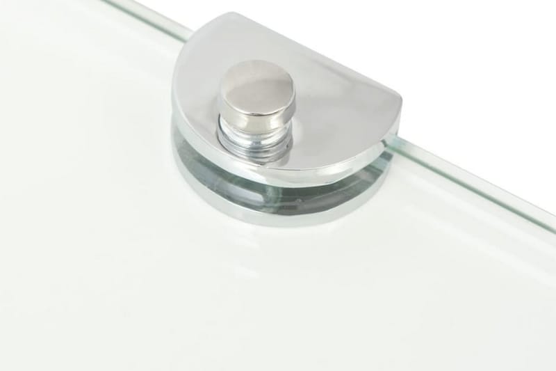 Hörnhyllor 2 st kromade hyllkonsoler glas genomskinligt 25x2 - Transparent - Förvaring - Hyllor - Hörnhylla