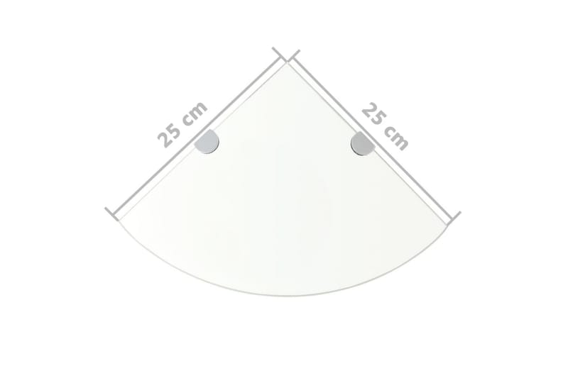 Hörnhyllor 2 st kromade hyllkonsoler glas genomskinligt 25x2 - Transparent - Hörnhylla