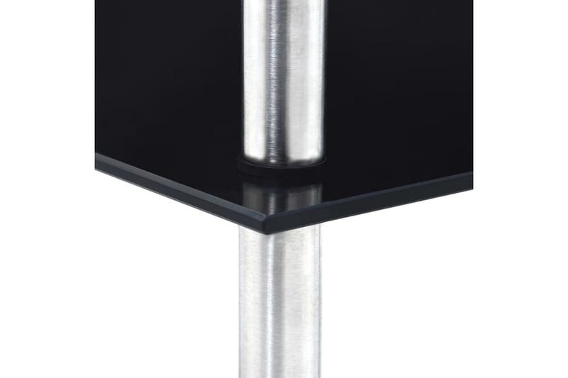 Hylla 5 hyllplan svart 30x30x130 cm härdat glas - Svart - Förvaring - Hyllor - Hörnhylla