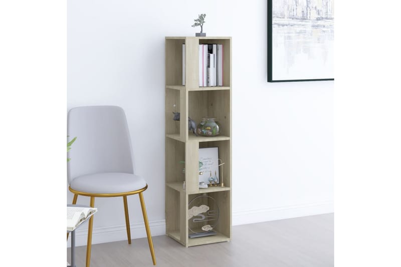 Hörnhylla sonoma-ek 33x33x132 cm spånskiva - Brun - Förvaring - Hyllor - Hörnhylla
