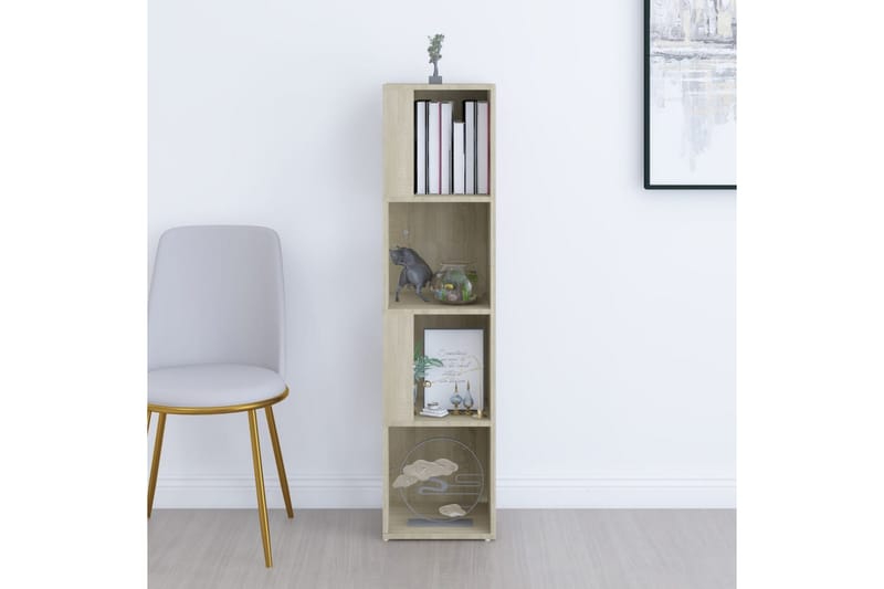 Hörnhylla sonoma-ek 33x33x132 cm spånskiva - Brun - Förvaring - Hyllor - Hörnhylla
