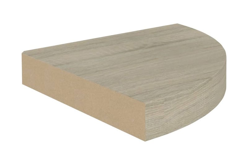 Svävande hörnhylla ek 25x25x3,8 cm MDF - Brun - Förvaring - Hyllor - Hörnhylla