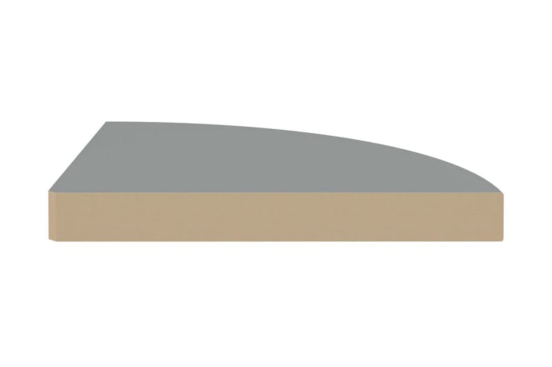 Svävande hörnhylla grå 35x35x3,8 cm MDF - Grå - Hörnhylla