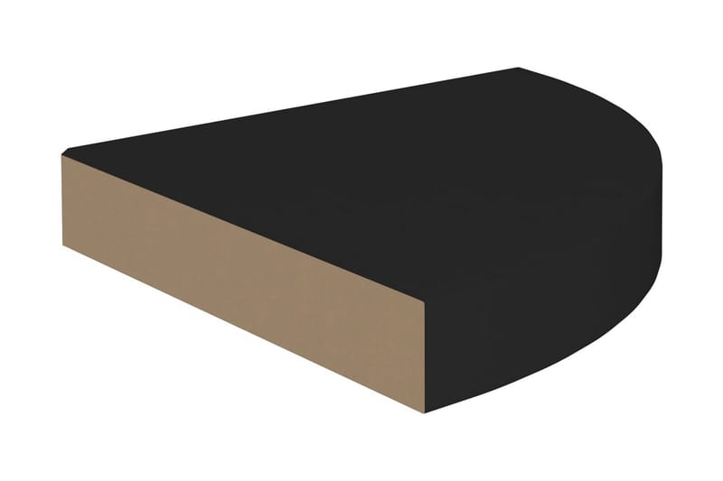 Svävande hörnhylla svart 25x25x3,8 cm MDF - Svart - Förvaring - Hyllor - Hörnhylla
