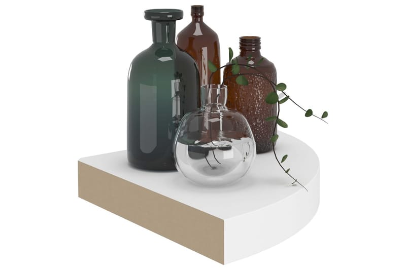 Svävande hörnhylla vit 25x25x3,8 cm MDF - Vit - Förvaring - Hyllor - Hörnhylla