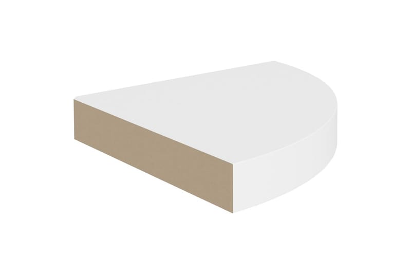 Svävande hörnhylla vit 25x25x3,8 cm MDF - Vit - Förvaring - Hyllor - Hörnhylla