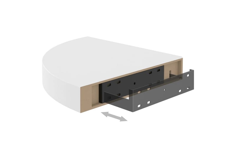 Svävande hörnhylla vit 25x25x3,8 cm MDF - Vit - Förvaring - Hyllor - Hörnhylla