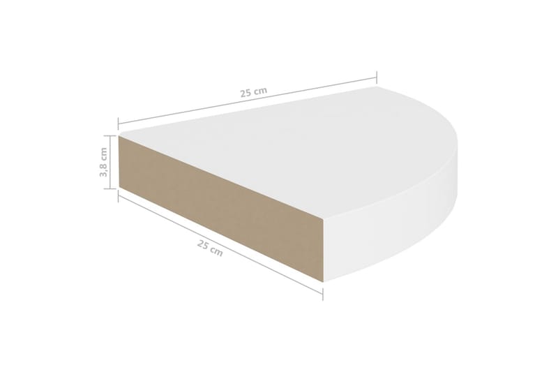 Svävande hörnhylla vit 25x25x3,8 cm MDF - Vit - Förvaring - Hyllor - Hörnhylla
