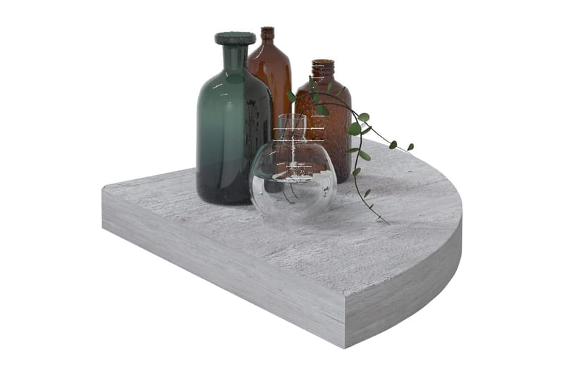 Svävande hörnhyllor 2 st betonggrå 35x35x3,8 cm MDF - Grå - Förvaring - Hyllor - Hörnhylla