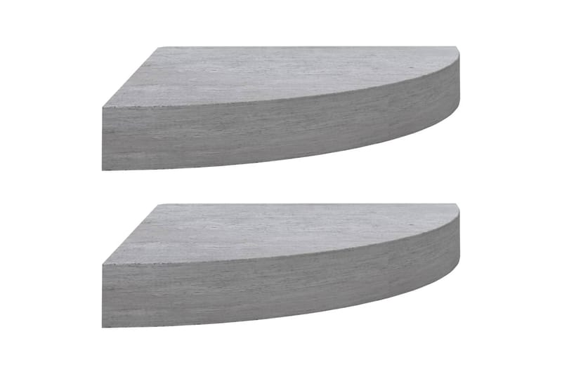 Svävande hörnhyllor 2 st betonggrå 35x35x3,8 cm MDF - Grå - Förvaring - Hyllor - Hörnhylla