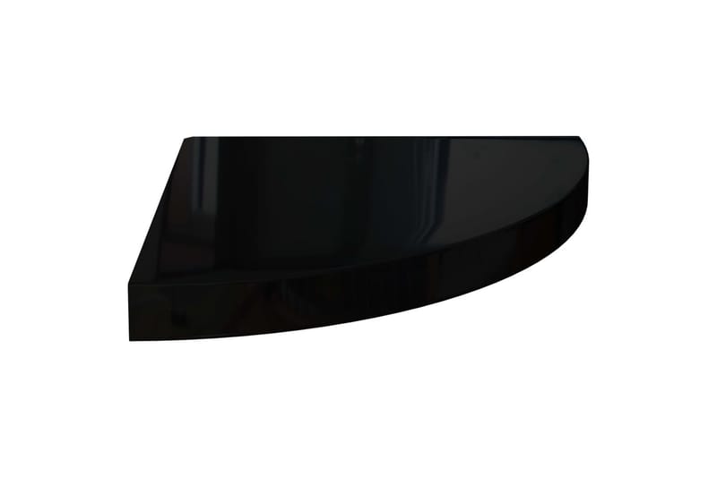 Svävande hörnhyllor 2 st svart högglans 35x35x3,8 cm MDF - Svart - Hörnhylla