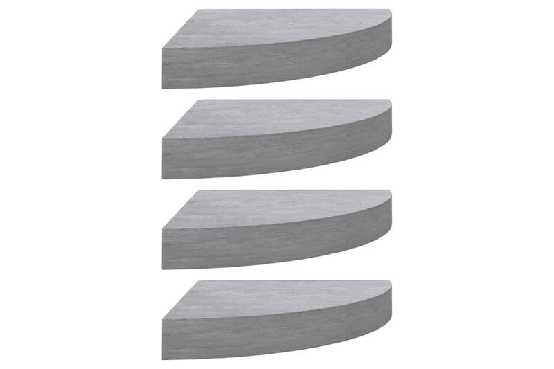 Svävande hörnhyllor 4 st betonggrå 35x35x3,8 cm MDF - Grå - Förvaring - Hyllor - Hörnhylla