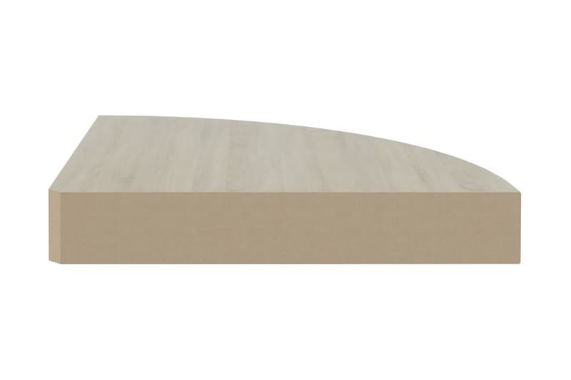 Svävande hörnhyllor 4 st ek och vit 25x25x3,8 cm MDF - Brun - Förvaring - Hyllor - Hörnhylla
